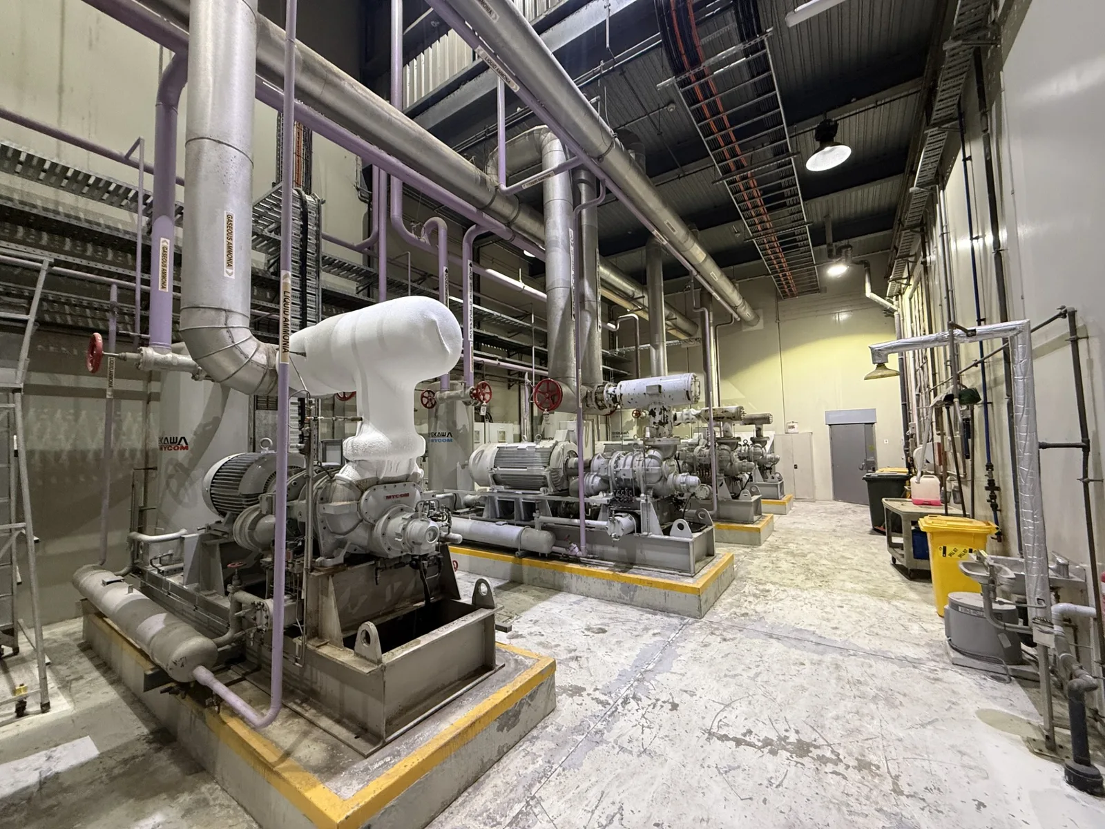 Refrigeration plant room with compressors and pipework - Laverton, VIC