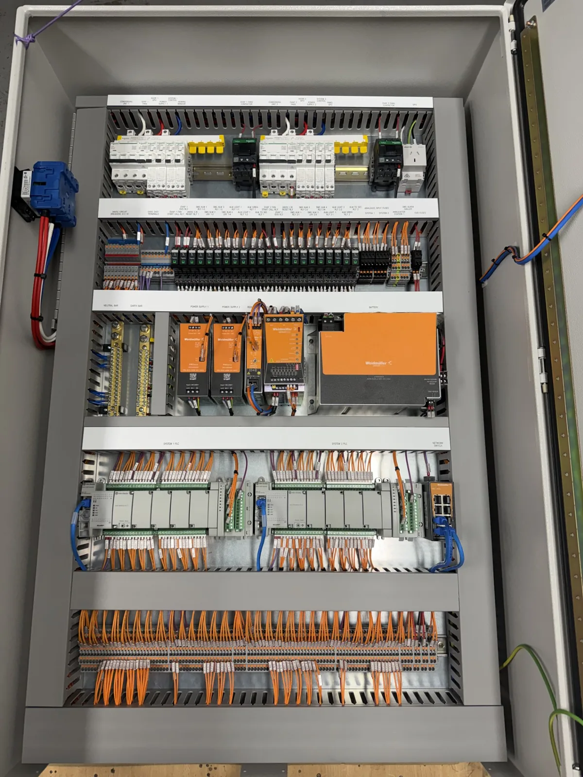 PLC control panel build with automation wiring
